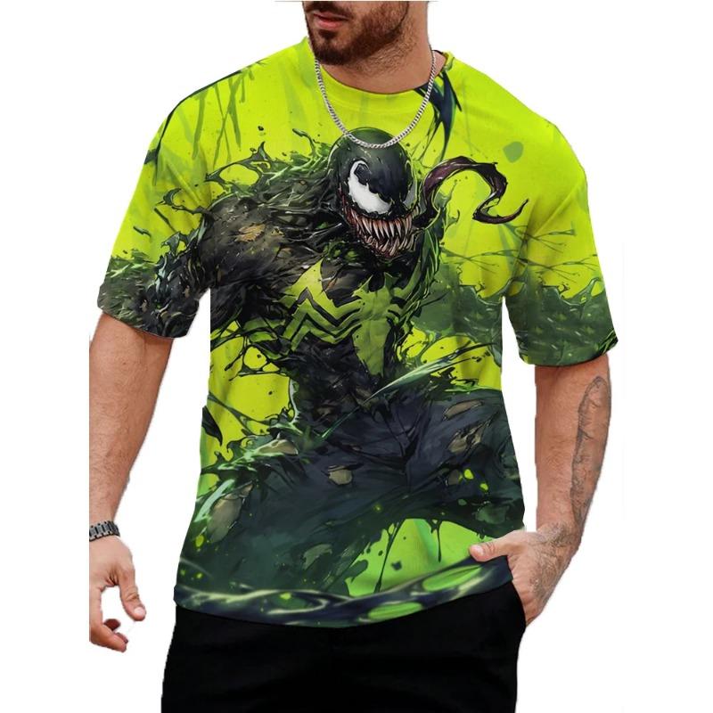 Мужская футболка с принтом Marvel Venom, летние топы с круглым вырезом, футболки, повседневная стильная одежда с коротким рукавом, модный тренд, стритвир