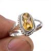 Натуральный драгоценный камень цитрин 925 пробы стерлинговое серебро ювелирное кольцо размер 7.5 v0U32