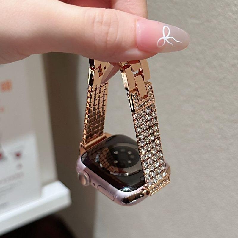 Full Diamond Smartwatch Strap for Apple watch Band 42 46 49 45 44 38 40mm Jewelry Metal Watch Bracelet for iWatch S10 9 8 7 6 5