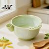 Healthy Meal Prep Gadget Ceramic Berry Swirl Washing Bowl, Self Spinning Fruit Colander Rotating with Drain Holes, Kitchen Tool for Strawberries