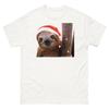 Smiling Christmas Sloth On a Tree Branch Men's Women's Sloth T-Shirt