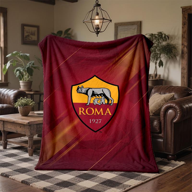 Флисовое одеяло на тему AS Roma Уютное мягкое плюшевое одеяло для спальни дивана путешествий