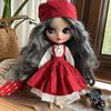 Платье-юбка для куклы ручной работы, берет, шляпа, кукольное ретро-платье, комплект одежды для куклы Blythes Ob22 Ob24, аксессуары для куклы Blyth