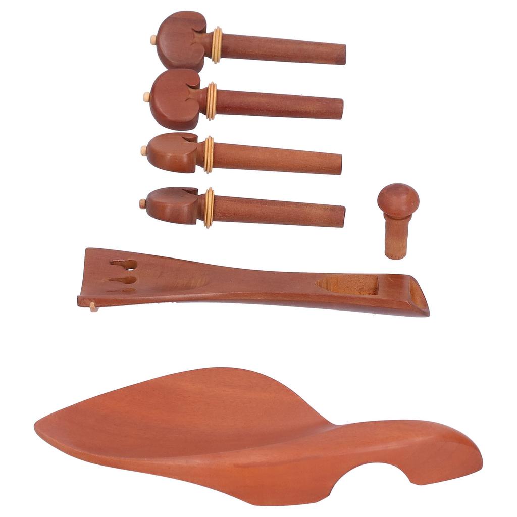 Violin Chin Rest Set 4 4 Wood Tailpiece Tuning Peg End Button Kit Parts Accessory BZ10