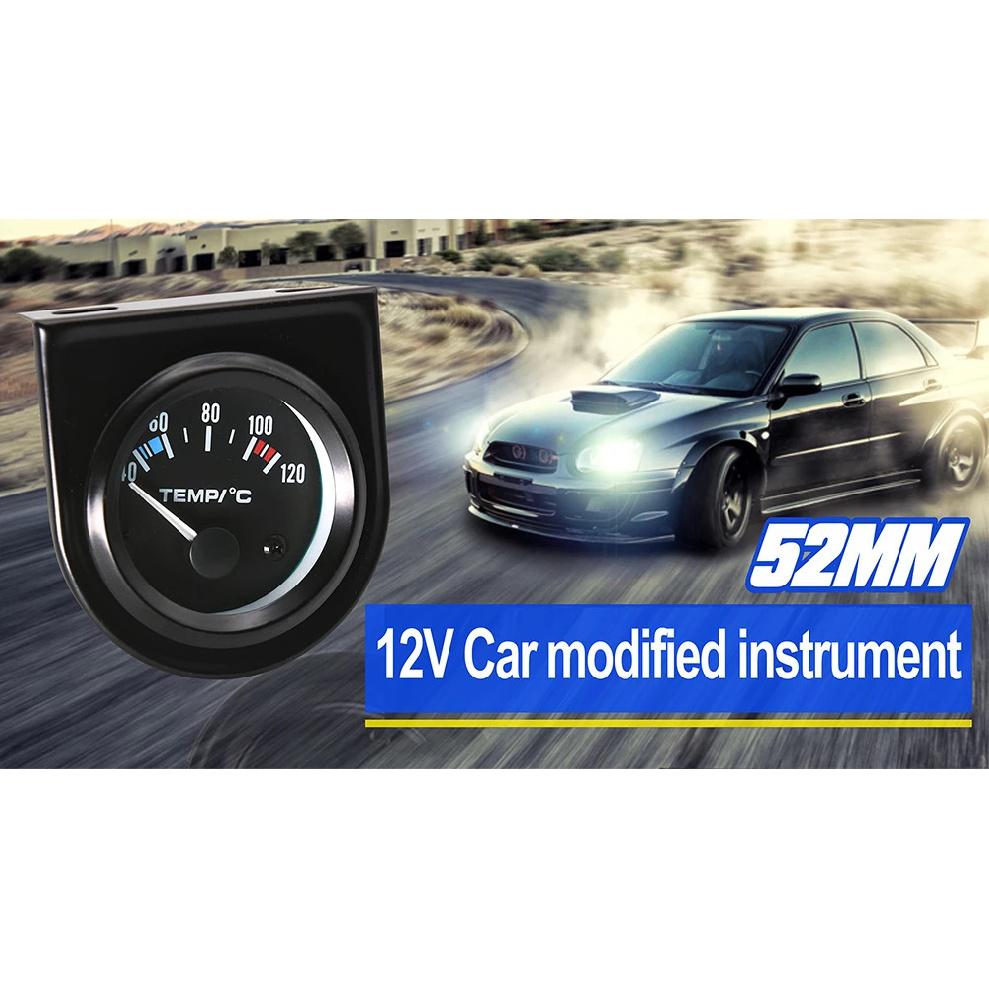 Water Temp Gauge 52MM LED 40-120 Celsius 1/8 NPT Sensor 12V Universal Car Motor Water Temperature Gauge