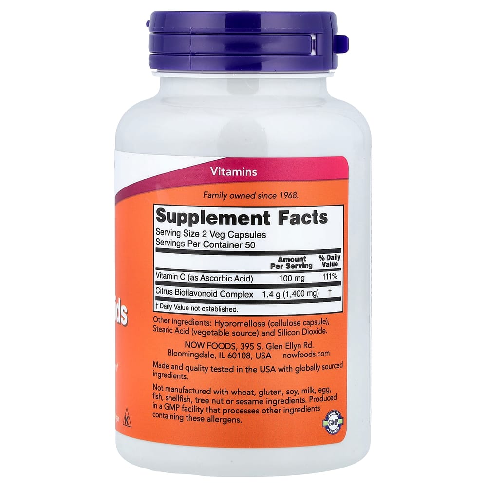 NOW Foods Citrus Bioflavonoids Veg Capsules, 100 Count
