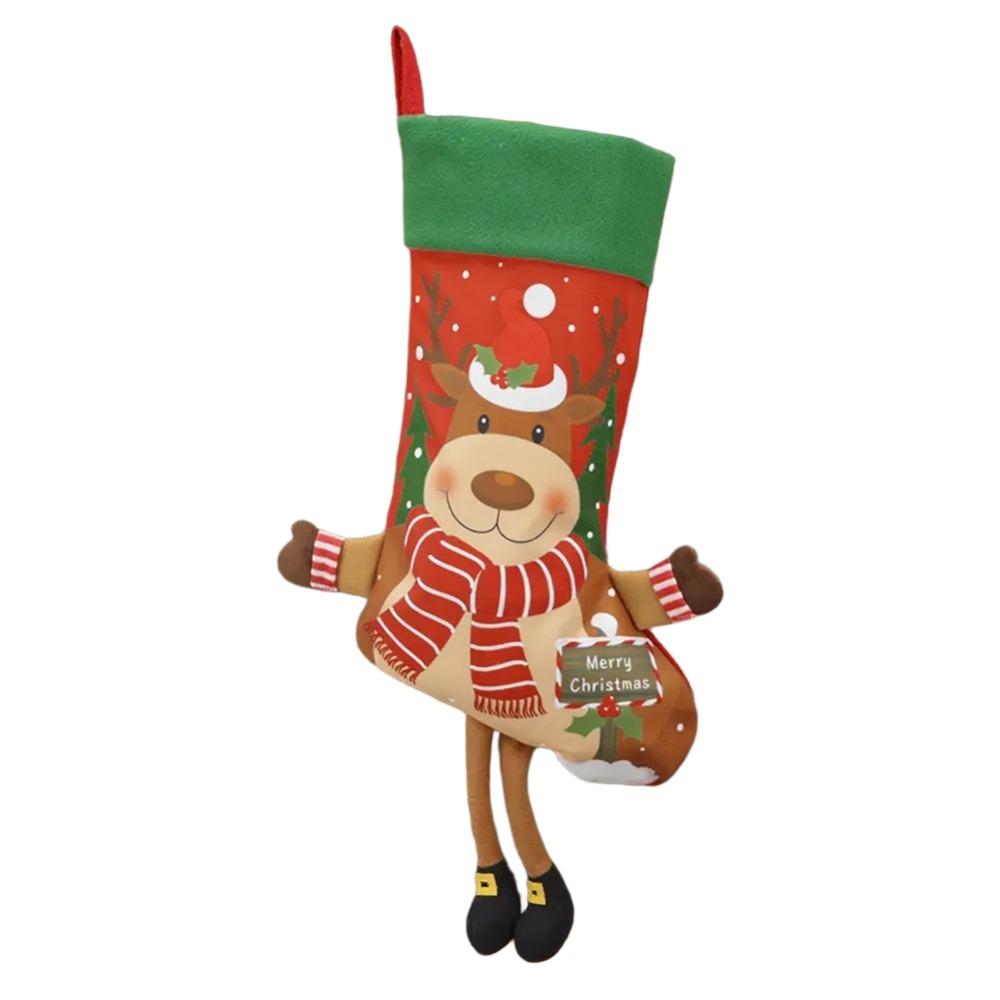 Cartoon Large Christmas Stockings Cute Christmas Tree Ornaments Candy Gift Bags Xmas Tree Pendants