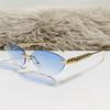 New Fashion Rimless Cat Eye Female Sunglasses High Quality Vintage Metal Frame Sun Glasses Shades UV400 Eyewear