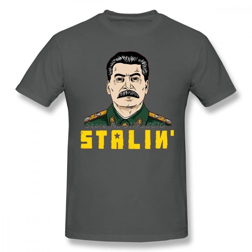 Stalin Cartoon Unisex T Shirt Plus Size O-neck Cotton Custom Short Sleeve T-shirt Unisex Tees Harajuku Streetwear