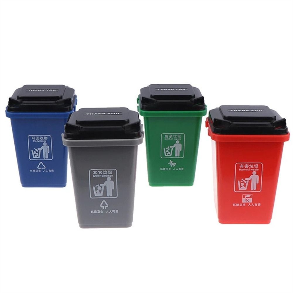 Desktop Organizer Mini Garbage Sorting Mini Waste Bin Trash Can Model Pen Organizer Mini Trash Can