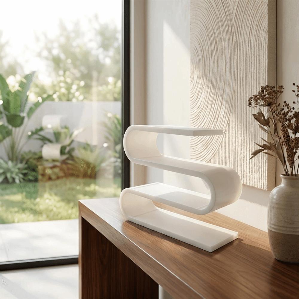 3D Printed Remote Control Holder Multi-slot Multi-layer S Shape Desk Storage Rack Sleek Curved Design Utility Rack Home Use