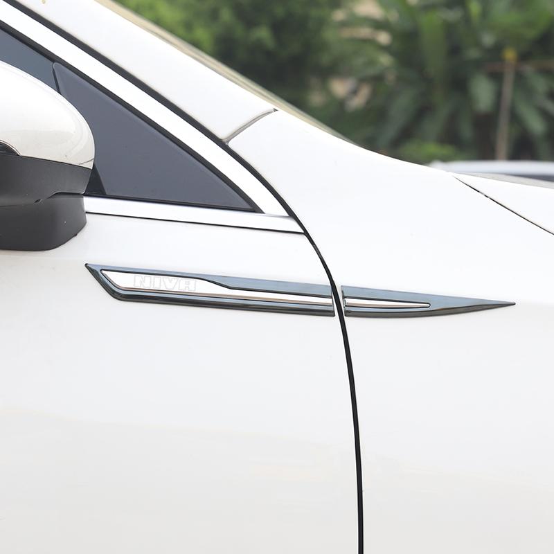 ASC1 2pcs Car Door Waist Line Metal Stickers for lada niva Emblem Car Side Wing Fender Decals Body Exterior Accessories
