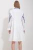 Women's Hijab Dress New Season Fashion White Judge Collar Inside Lined Embroidery Dress