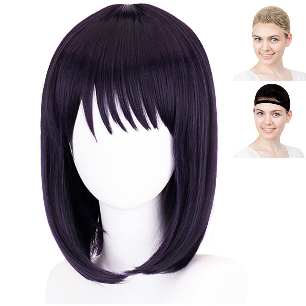 Парик Eden Cosplay, Полный парик, Термостойкий, Короткий, Темно-фиолетовый, WIG5641