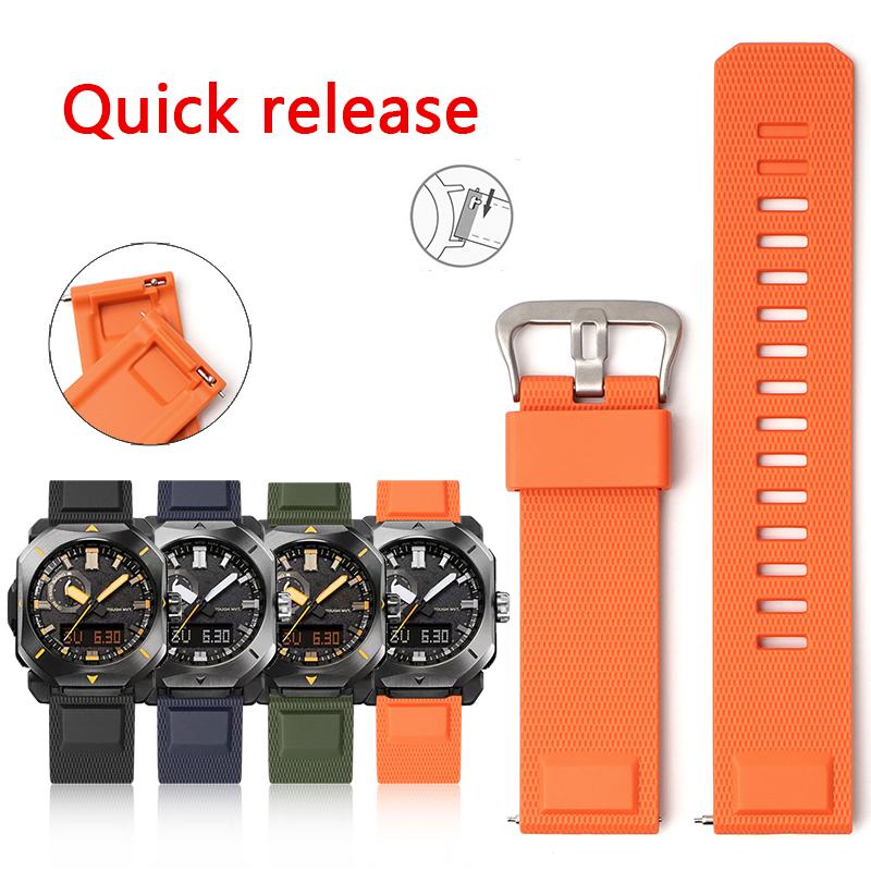 Силиконовый ремешок из ТПУ для часов Casio PROTREK PRW-6900 PRW-6800/3400, мужской, водонепроницаемый, спортивный, с быстросъемным креплением, аксессуары для часов, 23 мм