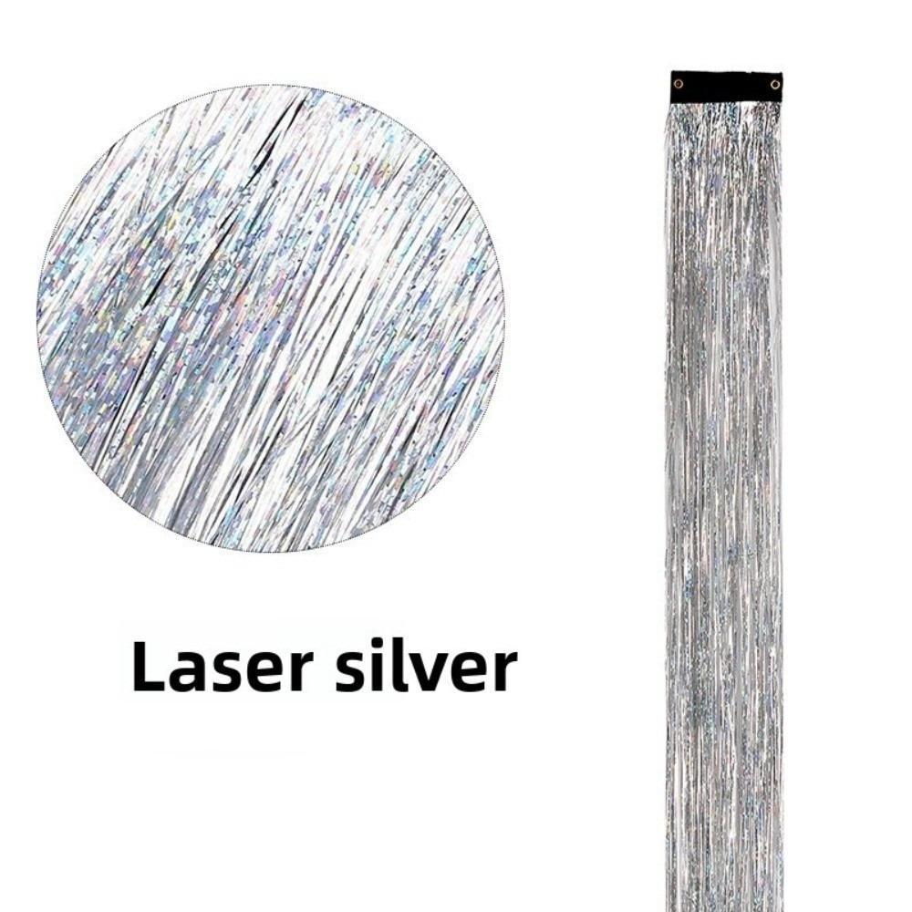 Мелирование Заколка Заколка в Наращивание Волос Блестящие Разноцветные Сказочные Волосы Мишура для Волос Синтетические Длинные Прямые Волосы Мелирование Девочки