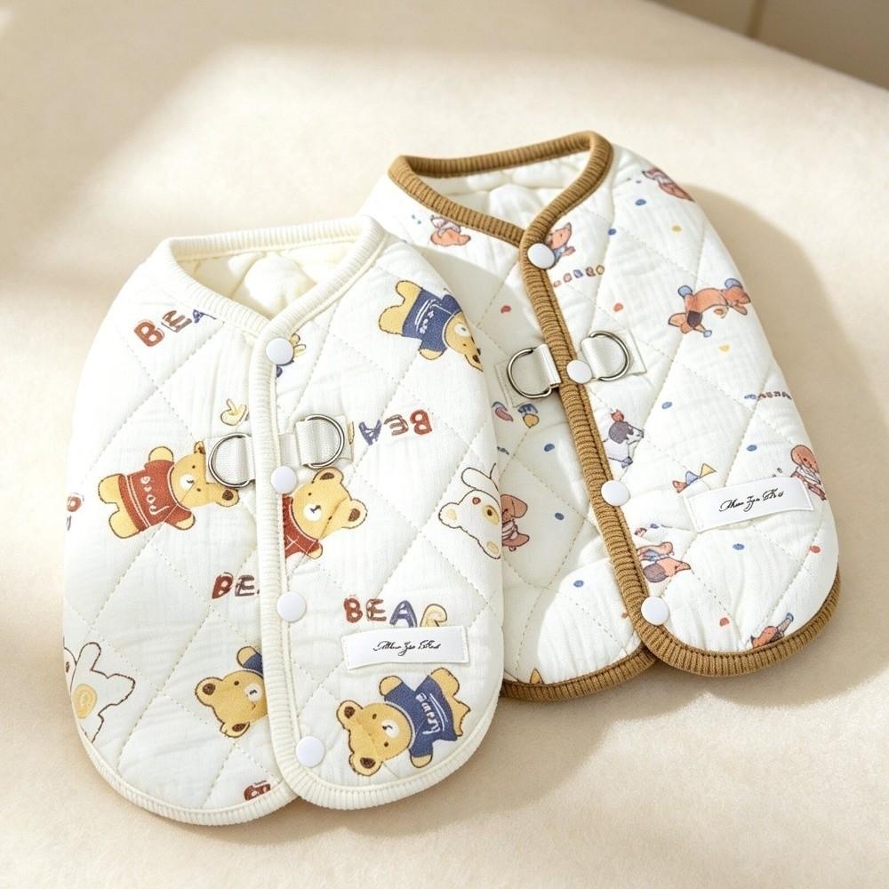 Windproof Pet Dog Clothes Cartoon Puppy Clothes Vest Winter Dog Jacket  For Small Medium Dog