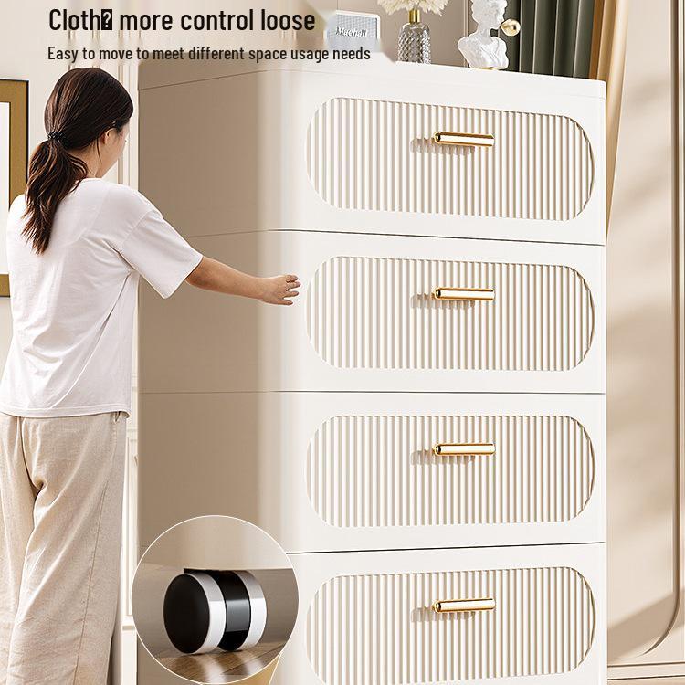 Multi-Layer Drawer-Style Plastic Storage Cabinet for Home & Clothes Organization