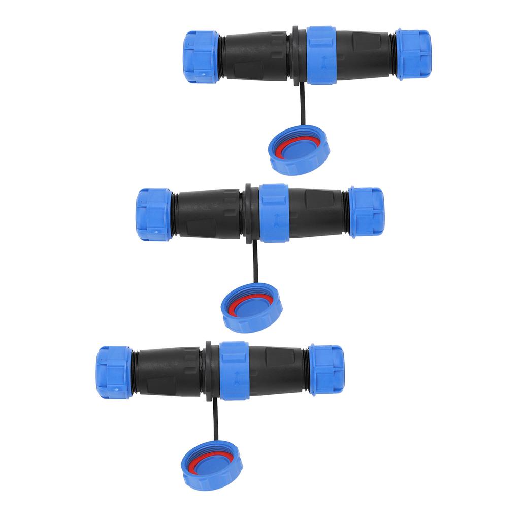 3PCS Industrial Electrical Power Cable Connector 2Pin IP68 Waterproof Aviation Bulkhead Connector AC