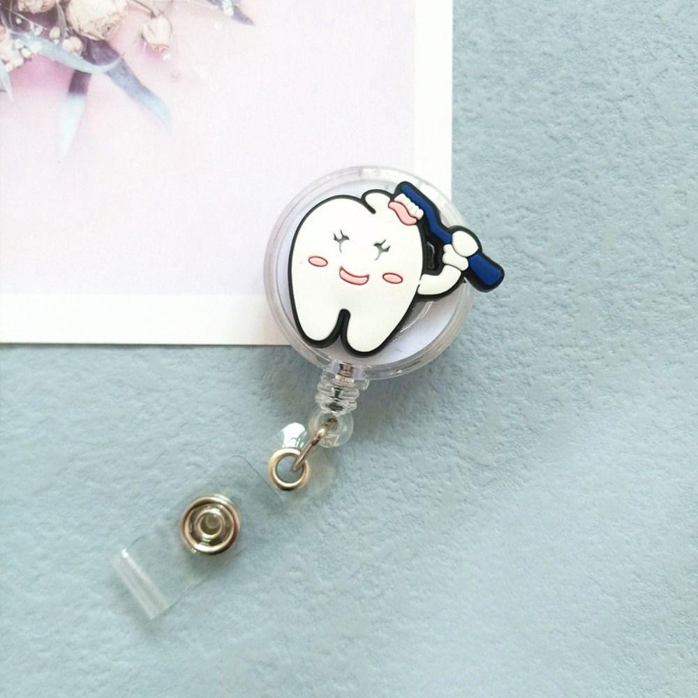 Work Card Retractable Badge Reel Dentist ID Card Holder Hospital Use Teeth Badge Holder Name Card