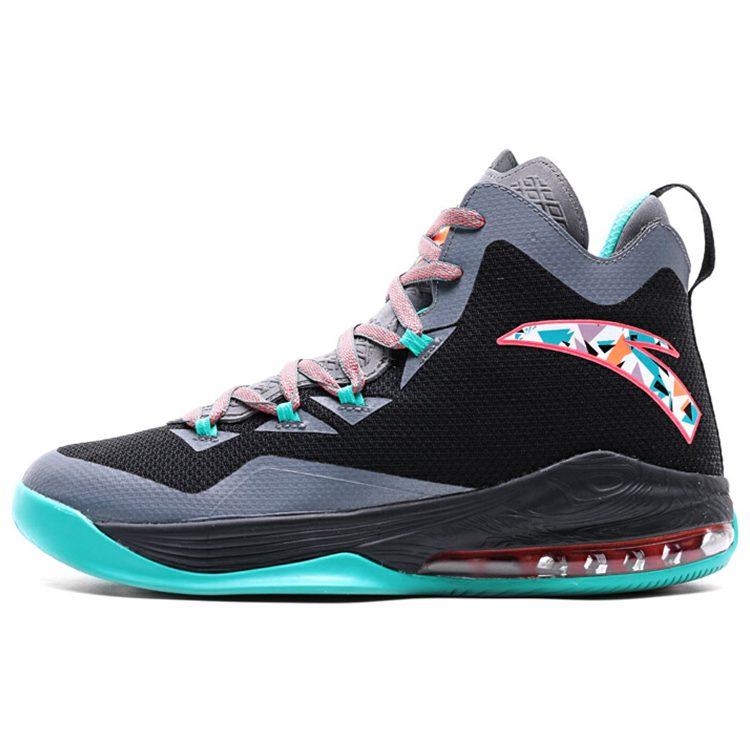 Anta The Shield 1 Cushioning Slip Resistant Abrasion Resistant High top Basketball Shoes Men's Black Green 112141145R-1