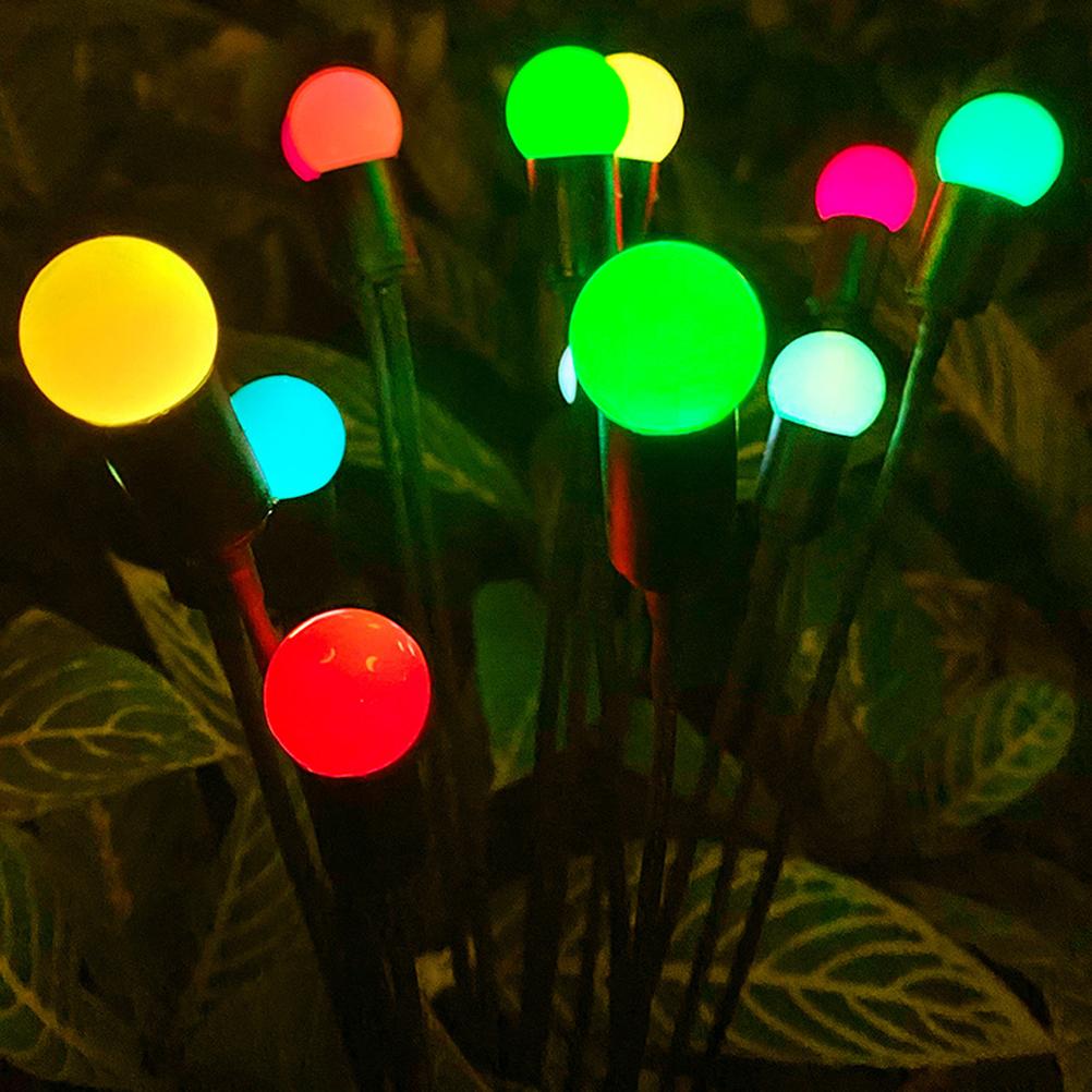 2 Pack Solar Powered LED Pendant Lights Firefly Lights Outdoor Solar Yard Lights Stake Lamp for
