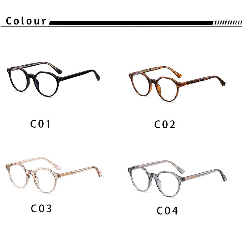 HBK Unisex Anti Blue Light Eyeglasses Solid Pattern Round Alloy Frame TR-90 Material Prescription Computer Eyewear Men Women