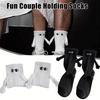 2/4 Pairs Magnetic Socks With Hands Women Men Fashion Black White Funny Cute Cartoon Eyes Couple Mid Tube Socks For Gifts