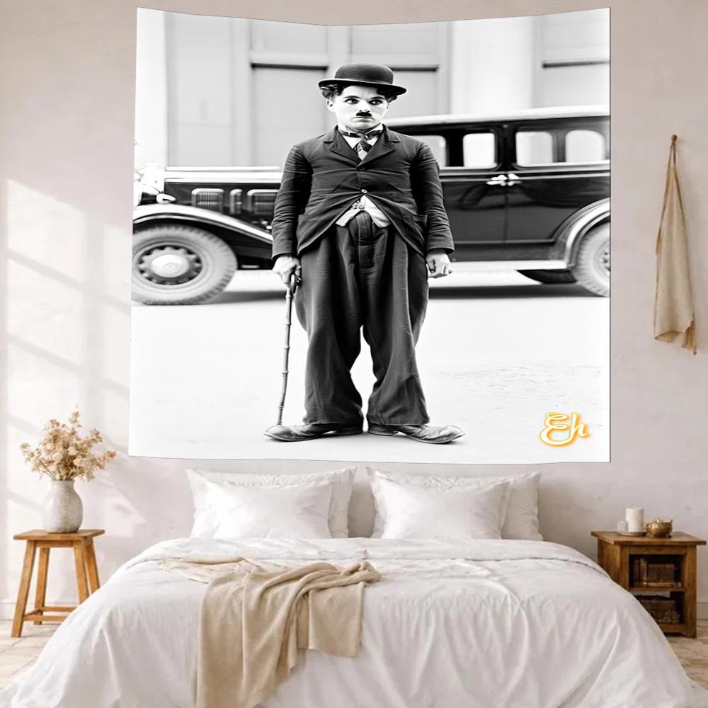 Charlie Chaplin Wall Decor Tapestry Art For Pet Memorial Birthdaywedding Party Backdrop Family Gift