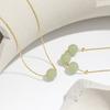 Three Jade Transfer Beads Clavicle Chain Women's Design Sense of Peace, Good Luck, Three Lives, Three Lives, Hotan Jade Necklace