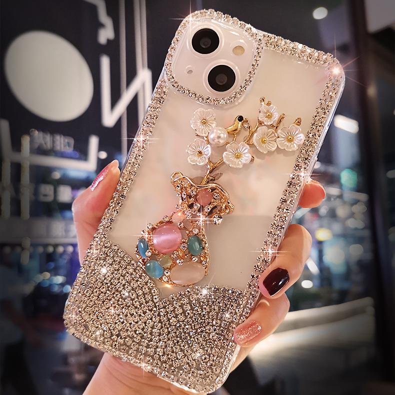 Case For Iphone 15 14 13 12 11 Pro Max Glitter Bling Diamond Cover For Samsung S24 S23 S22 Ultra S20 A34 A14 A34 A54 A13 A33 A53 A52 A15 A25 A35 A55