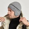 Outdoor Winter Knitted Hat Men Women Plush Warm Ear Cap Earmuff Stylish Soft Casual Ski Hats Cycling Ear Protection Beanies