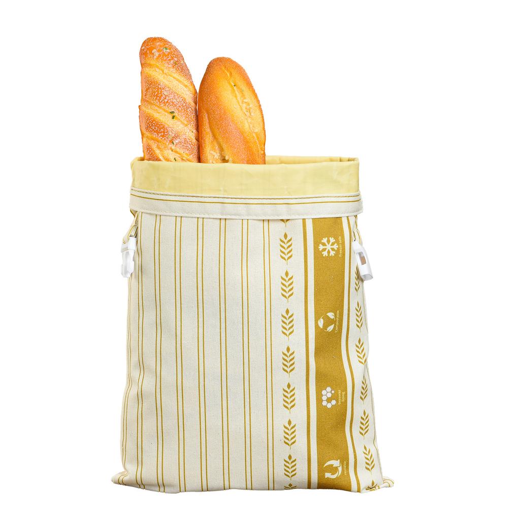 Reusable Fashion Cartoon Bread Shopping Bag with Organic Beeswax Cotton Linen for Homemade Sourdough Storage & Fresh Keeping