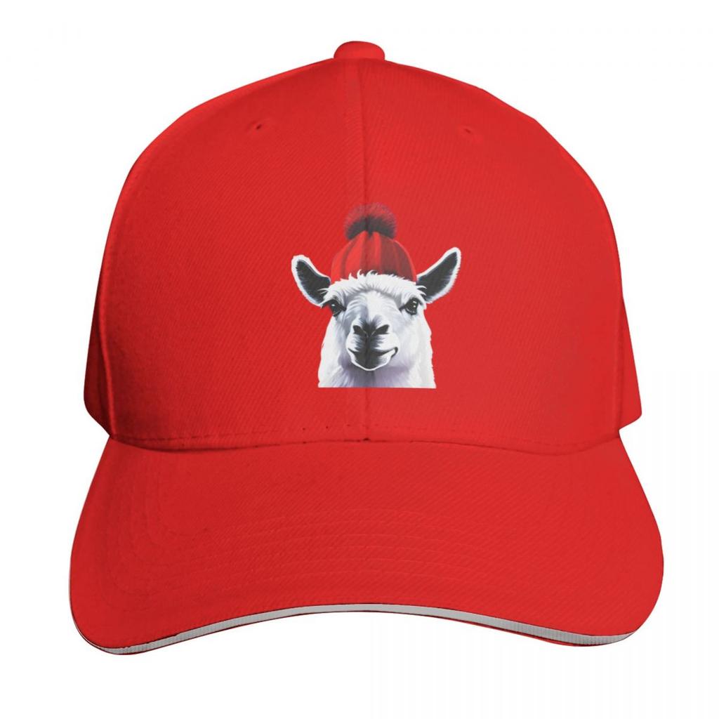Cute Llama And Alpaca Baseball Cap Six Panel Structured Crown Sun Protection Upf 50 Breathable Mesh Back