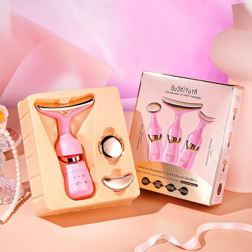 3 In 1 Face Massager Facial Lifting Device Electric Beauty Introducer For Face Neck And Eyes Microcurrent Beauty Skin Tightening Machine Anti Aging