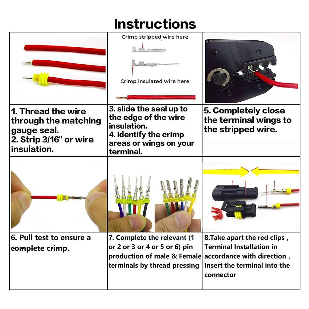 CESFONJER Водонепроницаемый автомобильный разъем, Водонепроницаемый электрический терминал, Комплект штекера и розетки для мотоцикла, скутера, грузовика, морского транспорта, 4 контакта x 8 комплектов