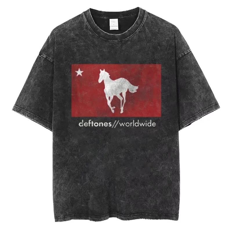 Футболка Deftones Графический Принт Стирка Хлопок Футболки DEFTONES Рубашки И Топы