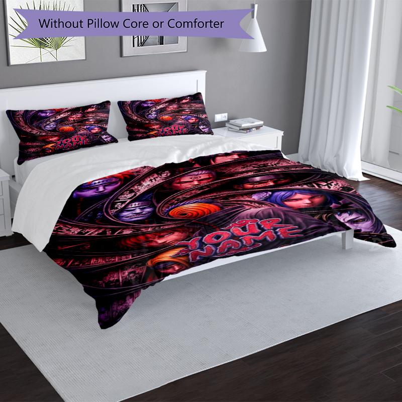 3pcs Custom Name Ninja Dreams Printed Bedding Set Duvet Cover Closure Includes 1 Duvet Cover & 2 Pillowcases, Soft and Comfortable for All Seasons.