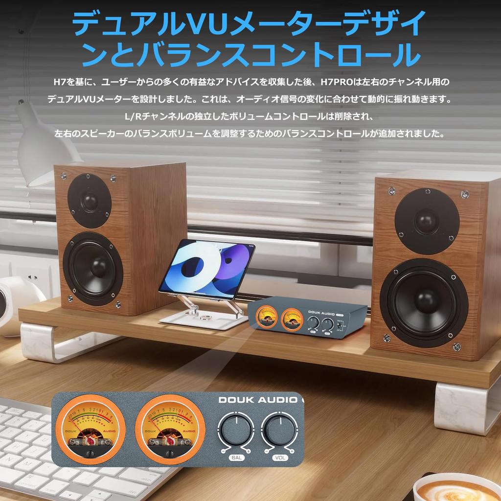 Nobsound Douk Audio H7 PRO TPA3255 Digital Amplifier with VU Meter 300W Home Stereo Power Amplifier Power Adapter (32V Included)