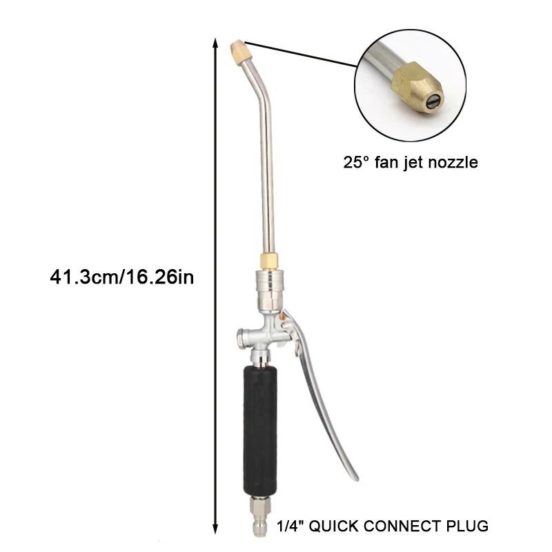 1/4" Quick Connect Pressure Washer Gun with 25° Fan Jet Nozzle & Extension Wand for Car, Air Conditioner and Household Appliance