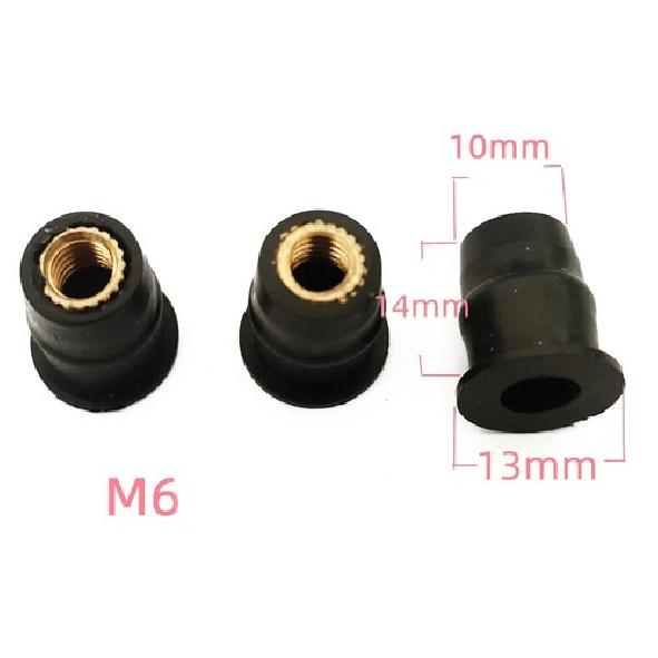 45X Rubber Well Nuts Assortment Kit Black Expansion Brass Nuts Windshield M5 M6