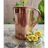 Full Embossed Design Copper Jug Pitcher with Brass Knob, Storage & Serving Water, Yoga Ayurveda Healing, Volume- 2000 ML