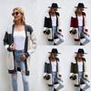 Loose Large Size Color Matching Knitted Cardigan Fashion Sweater Coat Women