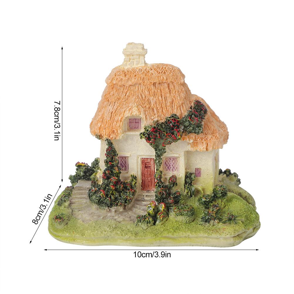 Simulation Thatched House Decoration Outdoor Garden Yard House Shape Bonsai Ornament
