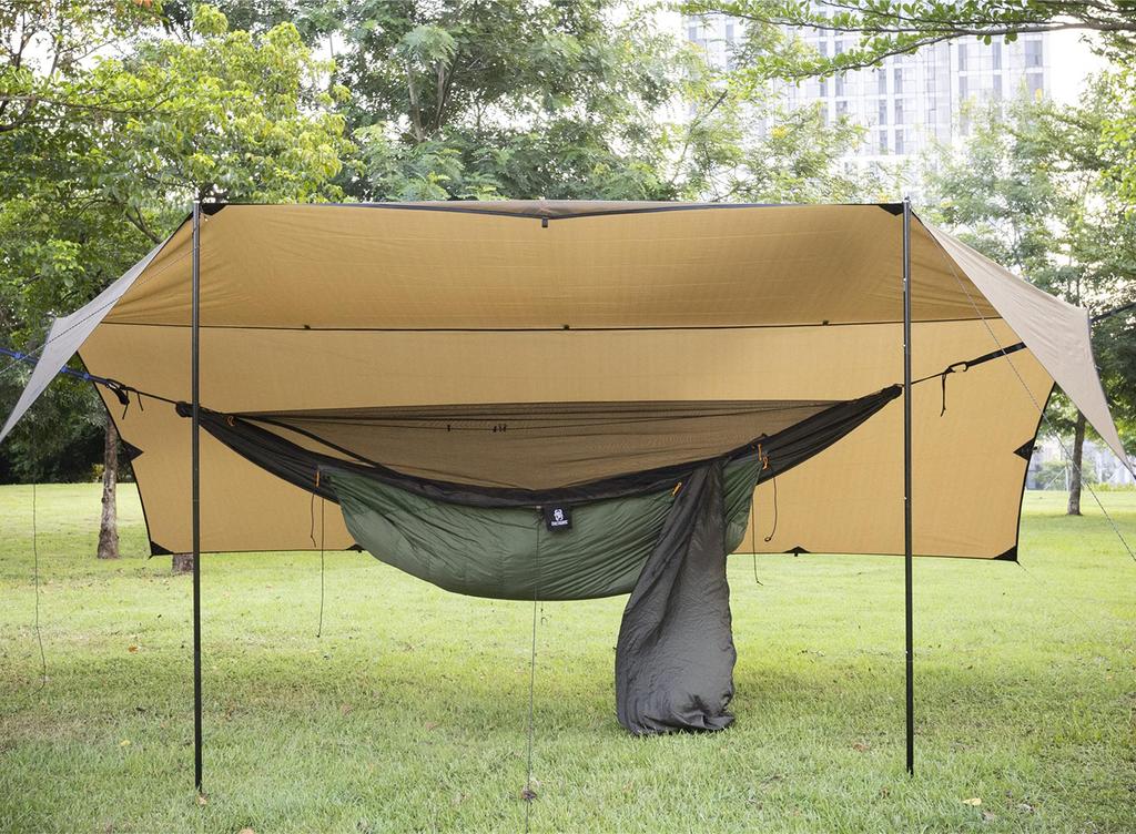 OneTigris Waterproof Tarp UV Sun Shelter Awning Shade Sunshade Lightweight Waterproof Cover Tarp Tent Sheet Can Be Used For Solo Beach Bathing Camping