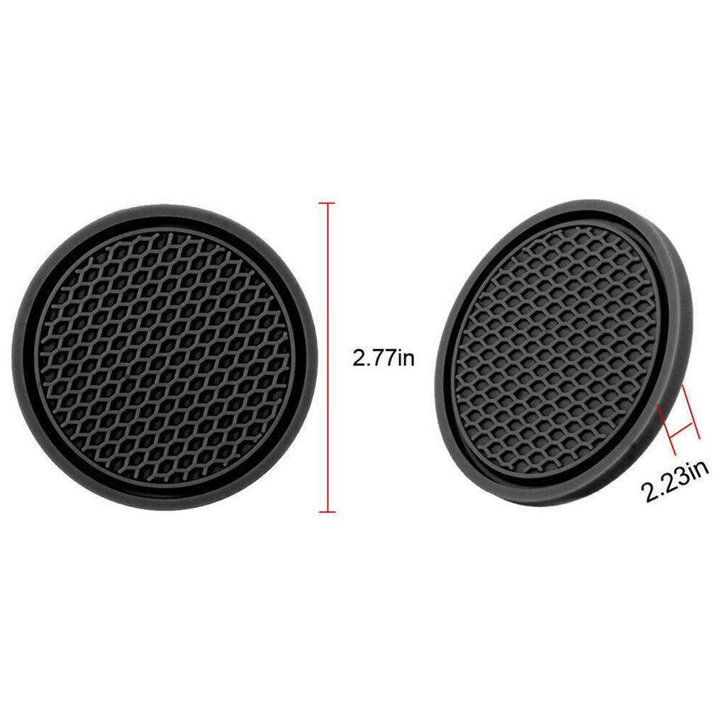 2pcs Black Car Auto Cup Holder Anti Slip Insert Coasters Pads Interior Accessories Universal Fits Perfectly For Most Cups