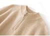 Women's Cashmere Half-Zip Pullover: Versatile Loose-Fit Solid Knit Sweater for Autumn/Winter