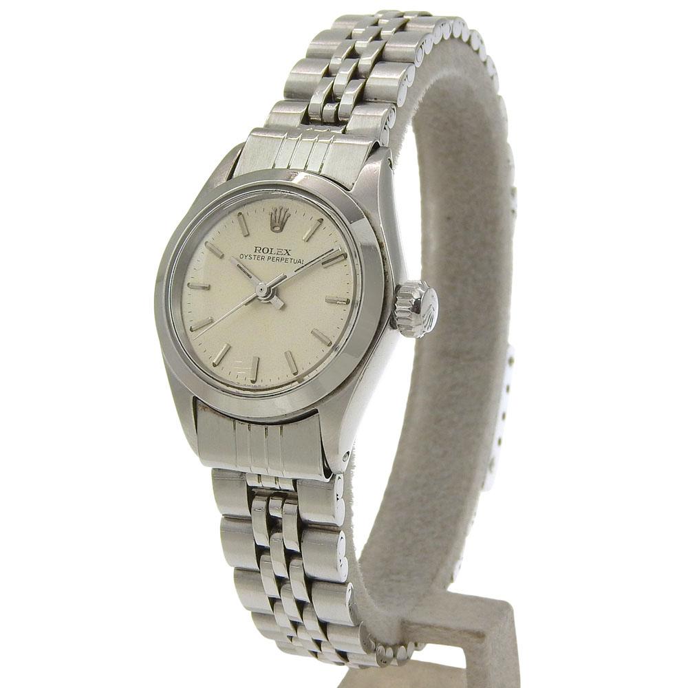 Rolex Oyster perpetual Часы 6623 кал.1161 Серебряный Серебряный циферблат Нержавеющая сталь Механические Автоматические Аналоговый дисплей Женские Б/у