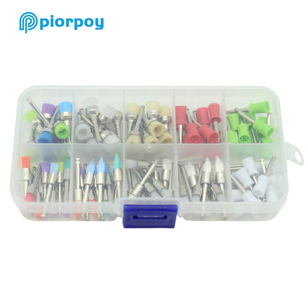 PIORPOY 100 шт./Коробка Стоматологические Полировочные Щетки Prophy Щетки Цвет Белый Нейлон Конический Prophy Колпачок Профилактические Щетки Стоматология