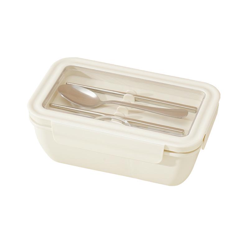 Microwaveable Japanese Bento Box for Office & Students - Fresh-Keeping, With Spoon & Chopsticks, Convenient Compartmented Lunch Box